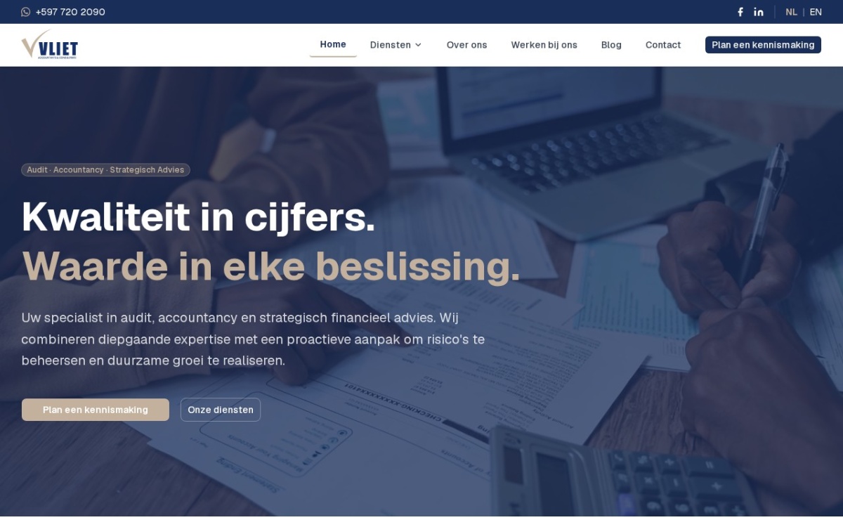 Captura de pantalla de Vliet Accountants & Consultants